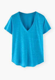 V-neck top, Electric blue, webstill