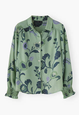 Printed blouse, Seafoam, webstill