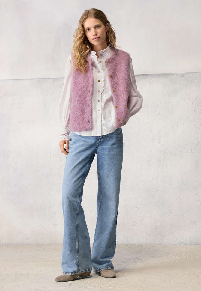 Knitted gilet, Pink lavender, completeTheLook