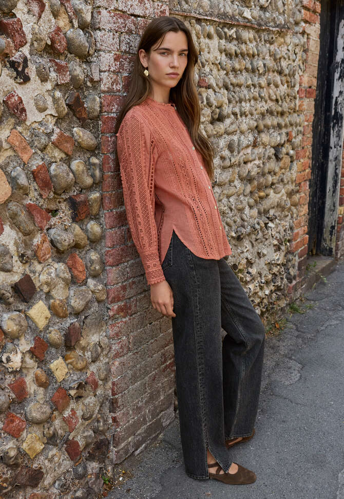 Lace blouse, Coral, completeTheLook