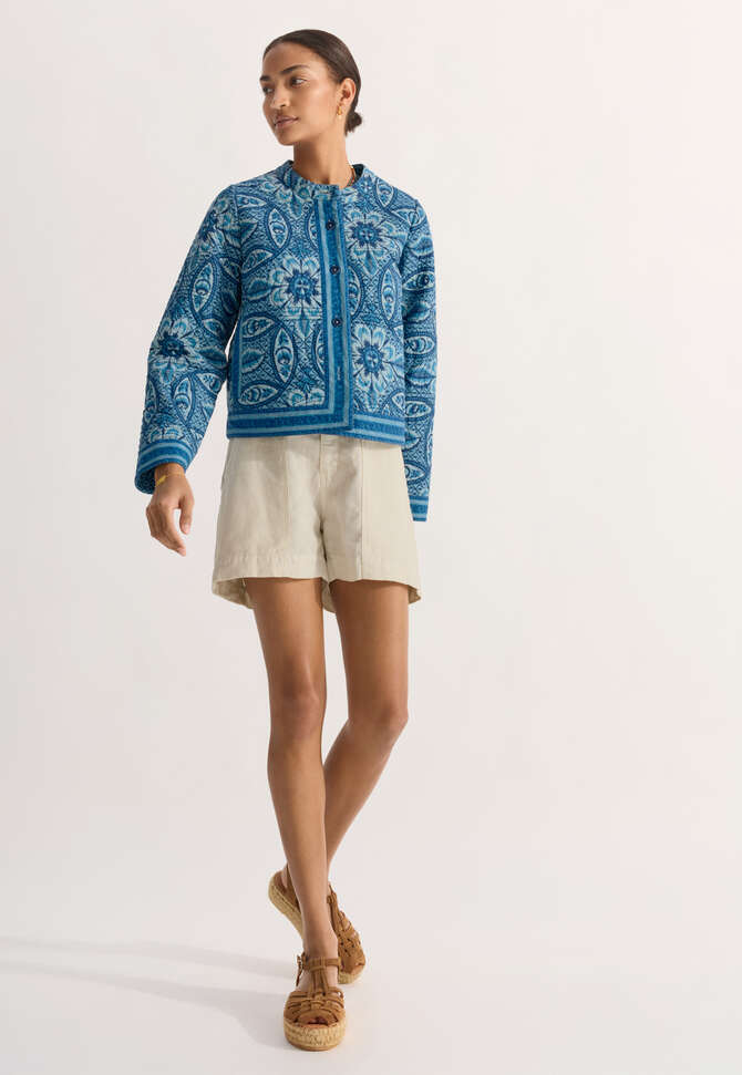 Statement printed jacket, Blue aqua, completeTheLook