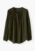 Pintucked blouse, Forest green, webstill
