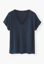 V-neck jersey T-shirt, Ink, webstill