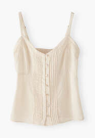 Pintucked camisole, Natural, webstill