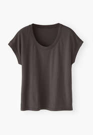 Rib T-shirt, Charcoal, webstill