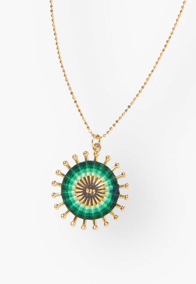 Sunburst necklace, Gold turquoise, completeTheLook