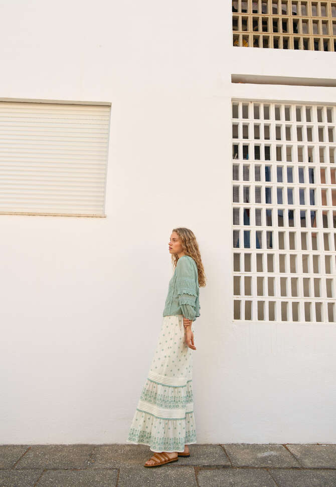Embroidered skirt, Off-white, completeTheLook