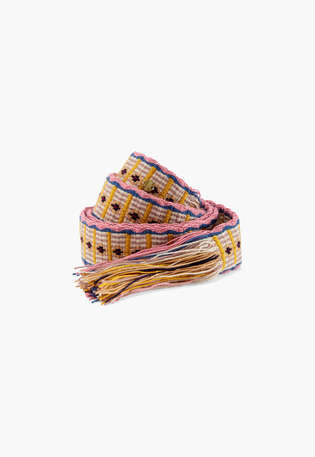 Fringe belt, Honey pink, webstill