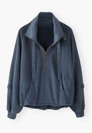 Funnel-neck sweatshirt, Dark denim, webstill