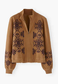 Embroidered jersey jacket, Ginger, webstill