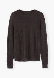 Lace-knit sweater, Espresso, webstill