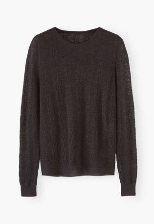 Lace-knit sweater, Espresso, webstill