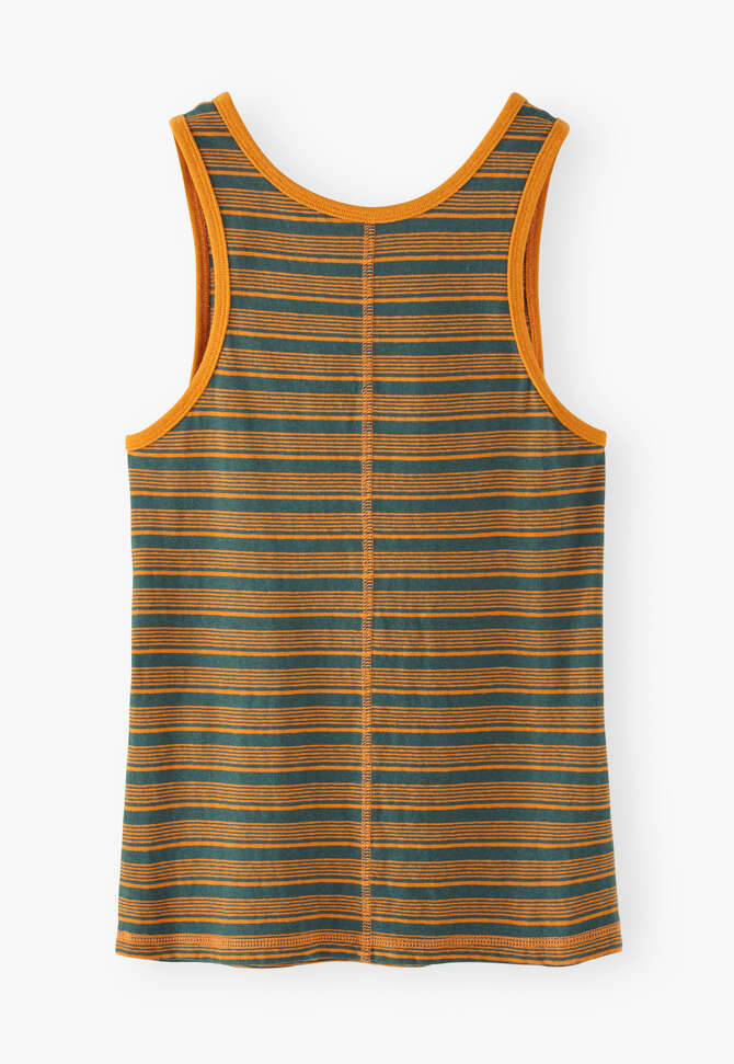 Striped vest, Teal orange, completeTheLook