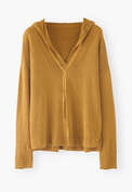 Knitted hoodie, Ochre, webstill