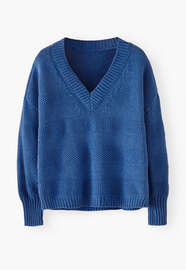 V-neck sweater, Cobalt, webstill