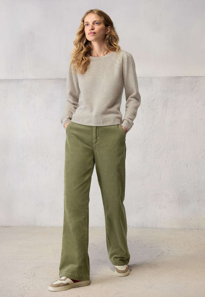 Puff-sleeve sweater, Pebble, completeTheLook