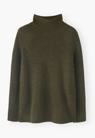 High-neck sweater, Dark moss, webstill