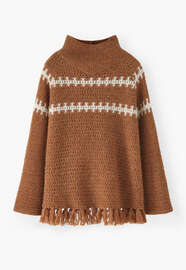 Hand-crochet sweater, Caramel brown, webstill