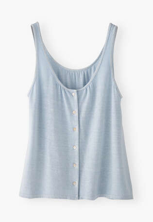 Button-through vest, Chambray, webstill