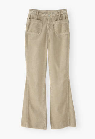 Plait detail cord trouser, Fawn, webstill