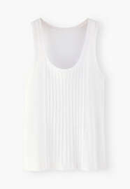 Pintuck vest, White, webstill