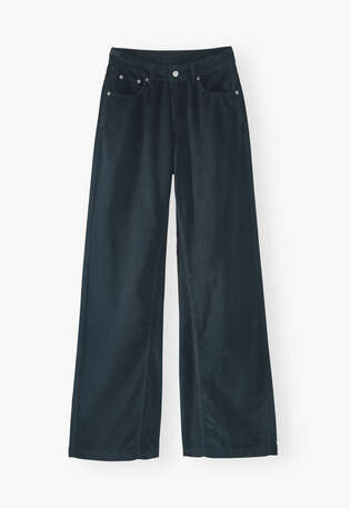 Wide-leg trousers, Dark petrol, webstill