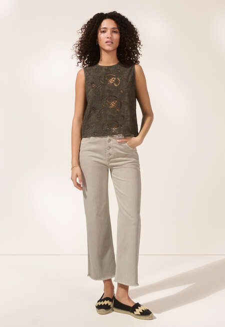 Straight-leg let-down hem jeans, Smoke grey, completeTheLook