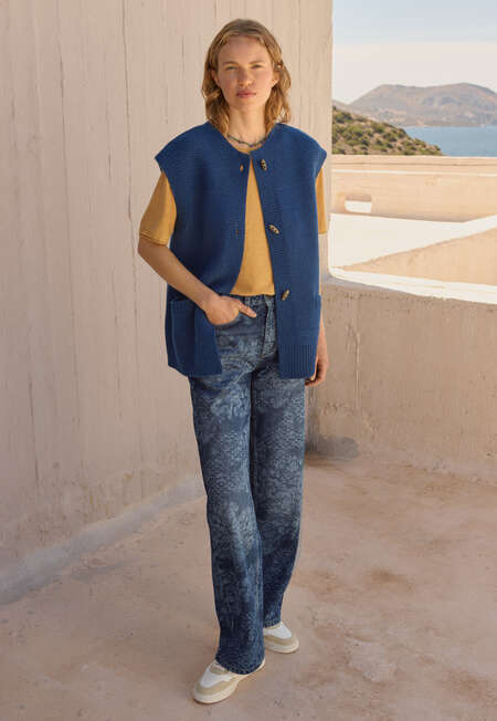 Knitted gilet, Indigo, completeTheLook