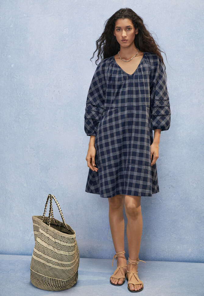 Checked dress, Denim, completeTheLook