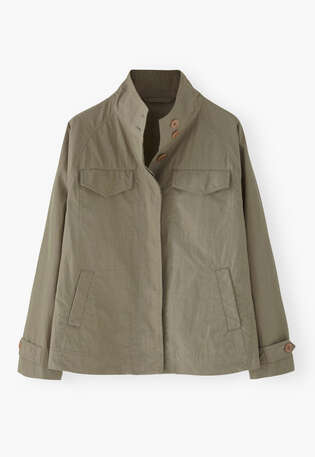Wide cropped jacket, Khaki, webstill