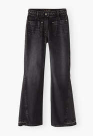 Mixed wash flare jeans, Washed black, webstill