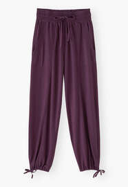 Tie-hem trousers, Purple aubergine, webstill