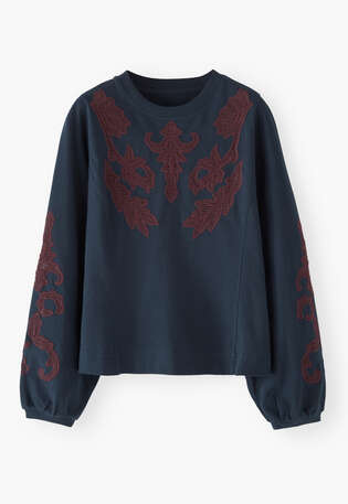 Lace sweatshirt, Dark ink, webstill