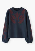 Lace sweatshirt, Dark ink, webstill