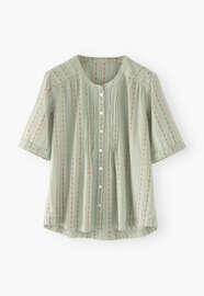 Jacquard blouse, Mint terracotta, webstill