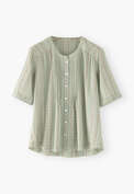 Jacquard blouse, Mint terracotta, webstill
