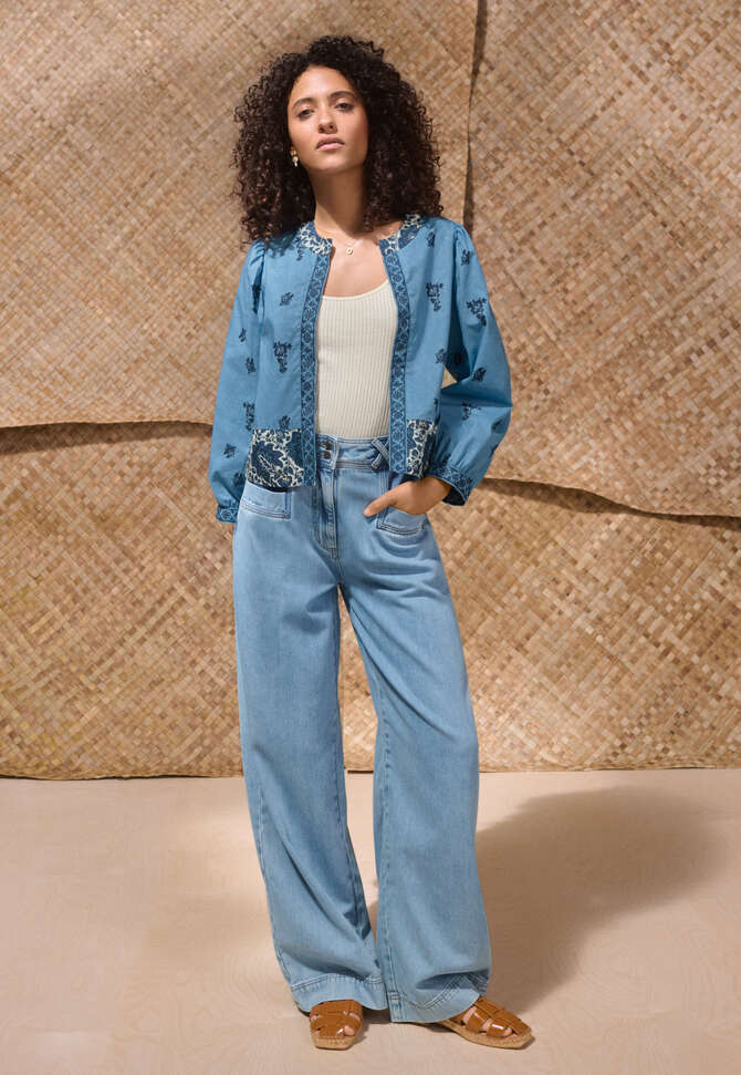 Drapey wide-leg jeans, Pacific mid wash, completeTheLook
