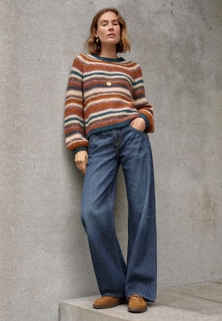 Reverse striped sweater, Sunset multi, completeTheLook