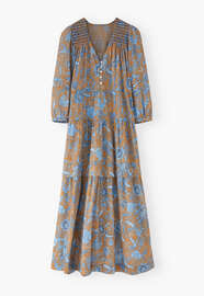 Printed dress, Cinnamon cornflower, webstill