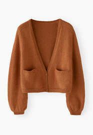 Cropped cardigan, Orange, webstill