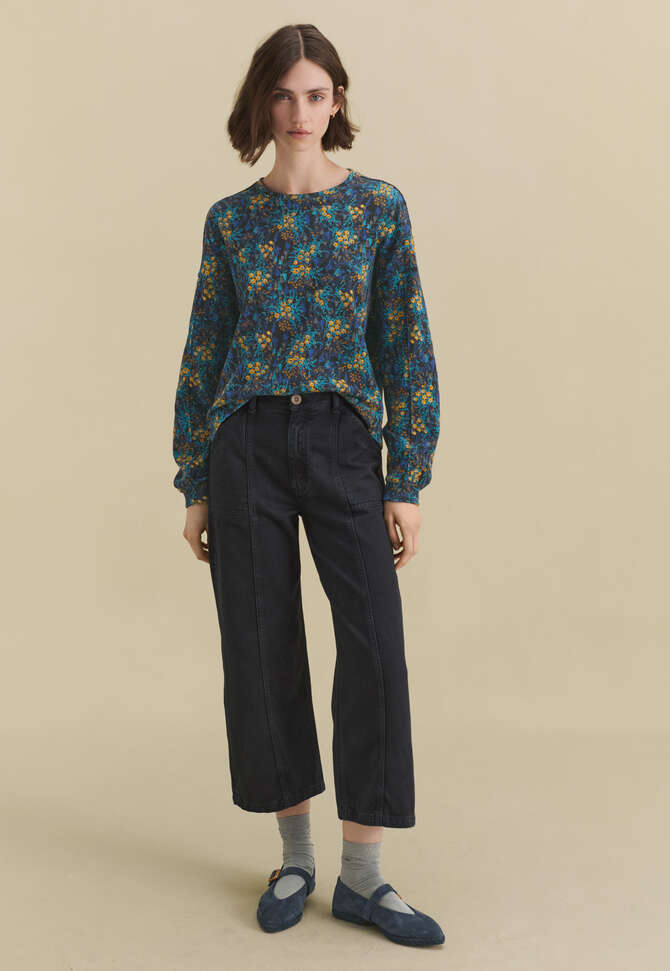 Printed sweatshirt, Black apricot, completeTheLook