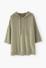 Short-sleeve hoodie, Sage marl, webstill