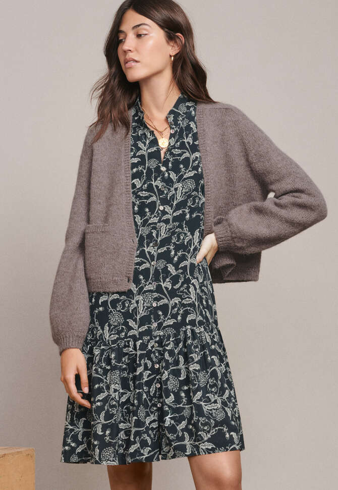 Cropped cardigan, Grey smoke, completeTheLook