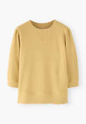 Pleat-sleeve sweatshirt, Pale yellow, webstill