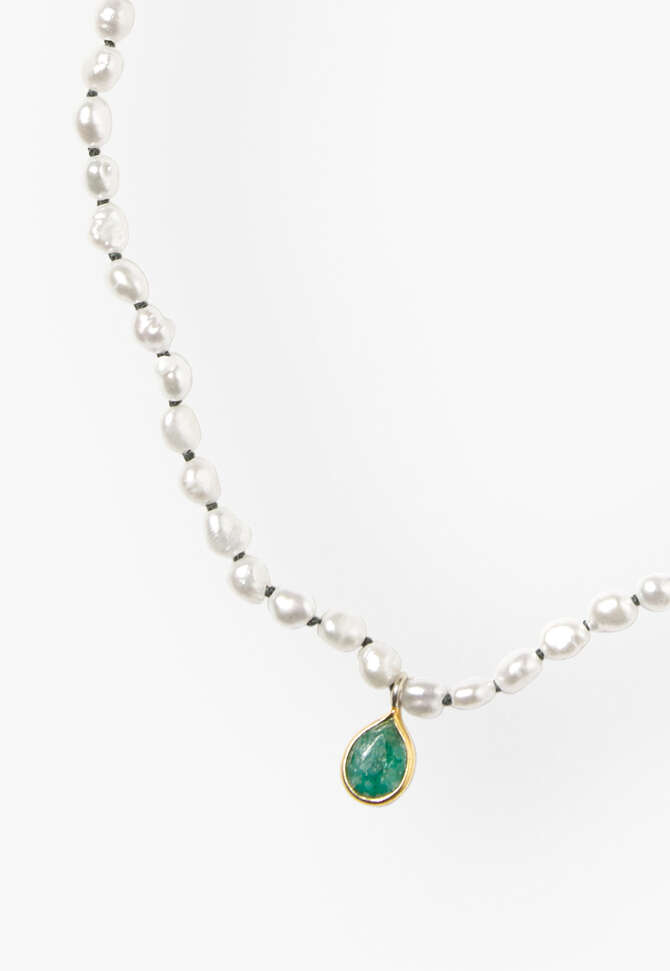 Beaded necklace, Pearl malachite, completeTheLook