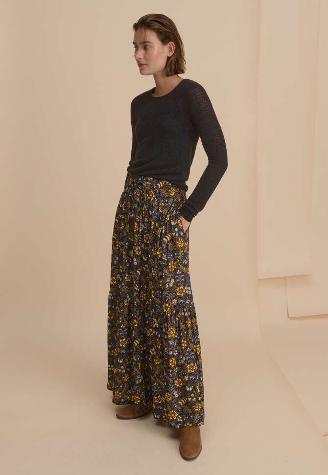 Printed skirt, Charcoal copper, completeTheLook