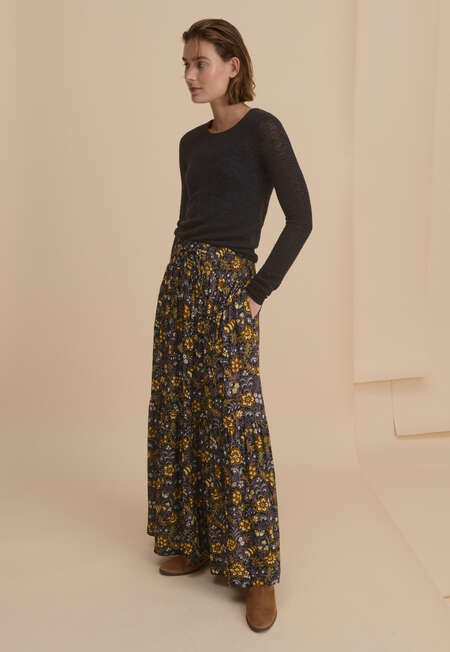 Printed skirt, Charcoal copper, completeTheLook