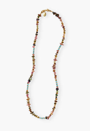 Beaded necklace, Multi turquoise, webstill