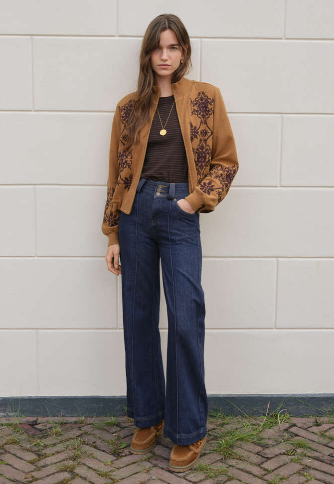 Embroidered jersey jacket, Ginger, completeTheLook