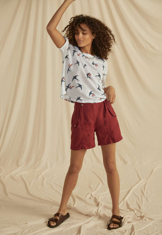 Swallow print T-shirt, White, completeTheLook